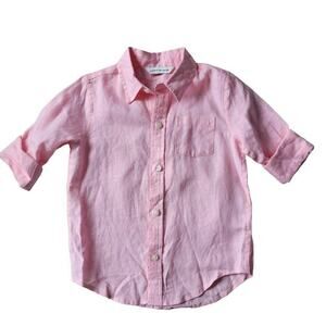 Janie & Jack Pink Long Sleeve Linen Shirt